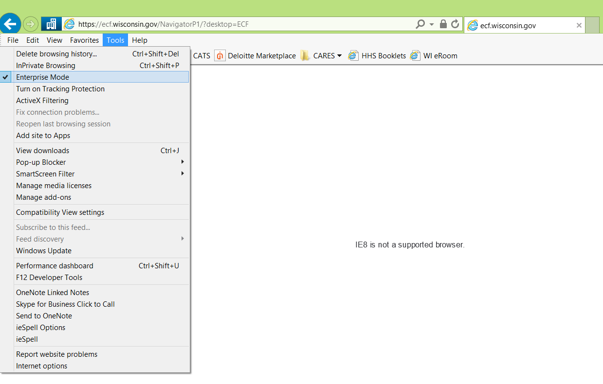 Figure 4 - Locating Enterprise Mode