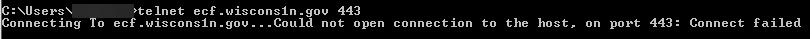 Figure 9 - Failed Connection