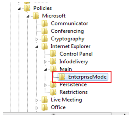 EnterpriseMode Registry Key